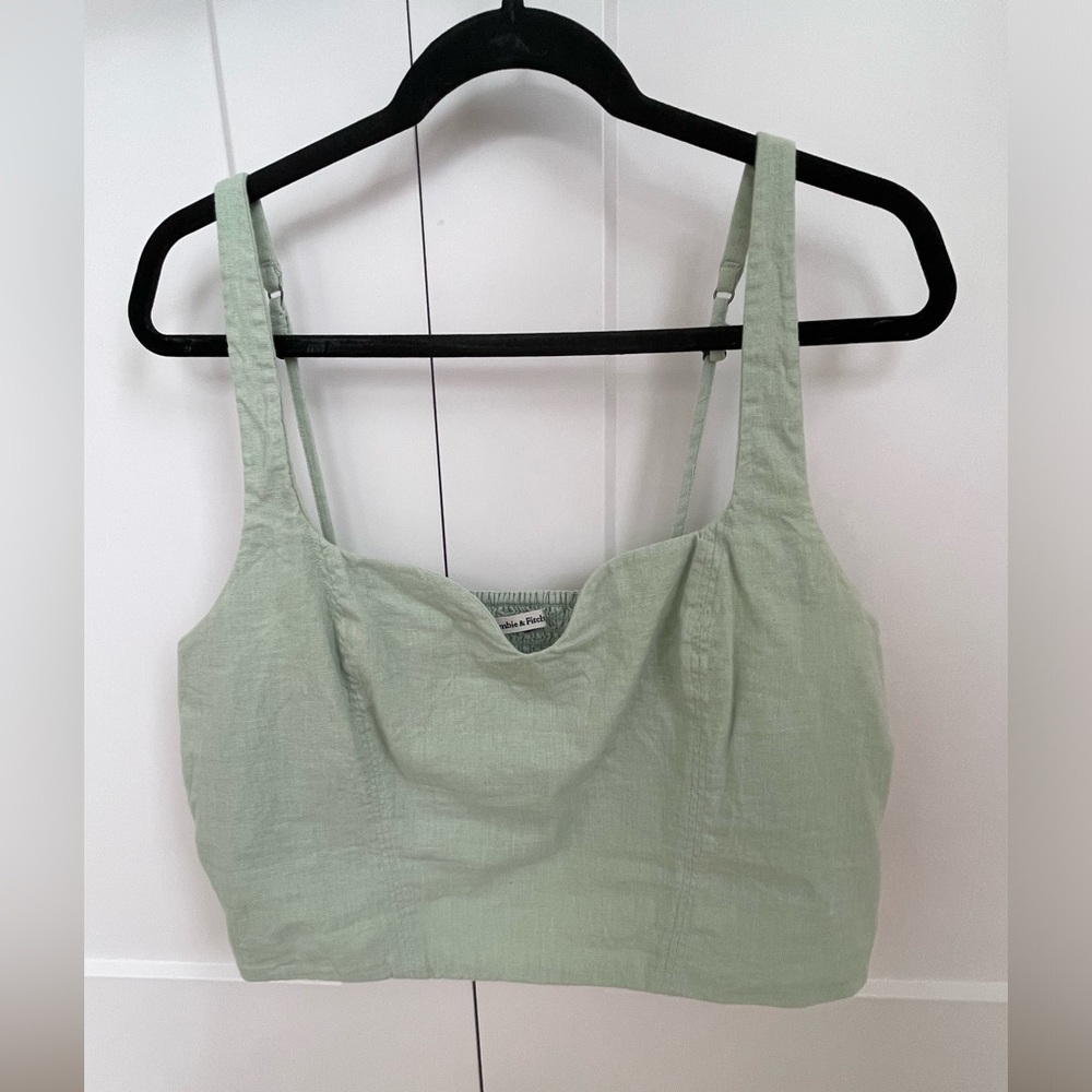 Abercrombie & Fitch Women's Linen-Blend Notch-Neck Set Top